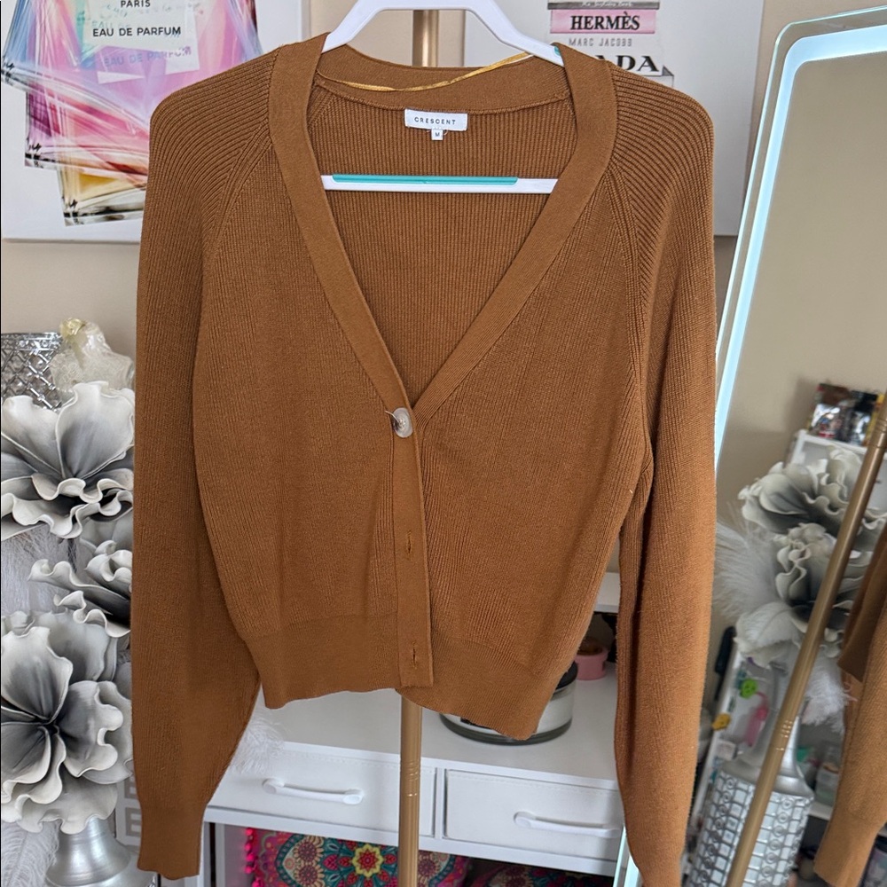 Crescent Women's Brown Cardigan Sweater